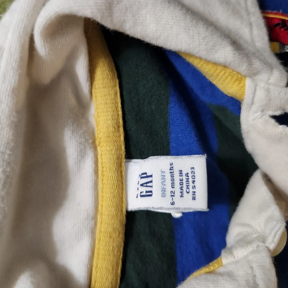 Baby GAP Blue and Green Striped Rugby Shirt
